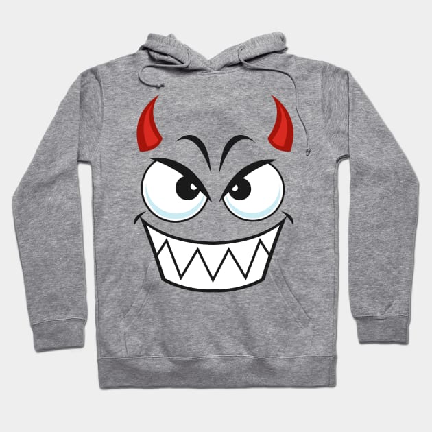 Cute creepy devil face Hoodie by Fun Planet